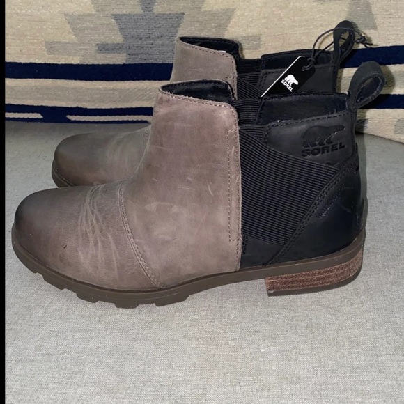 Sorel emelie chelsea quarry gray waterproof booties NEW 7 - Picture 7 of 11